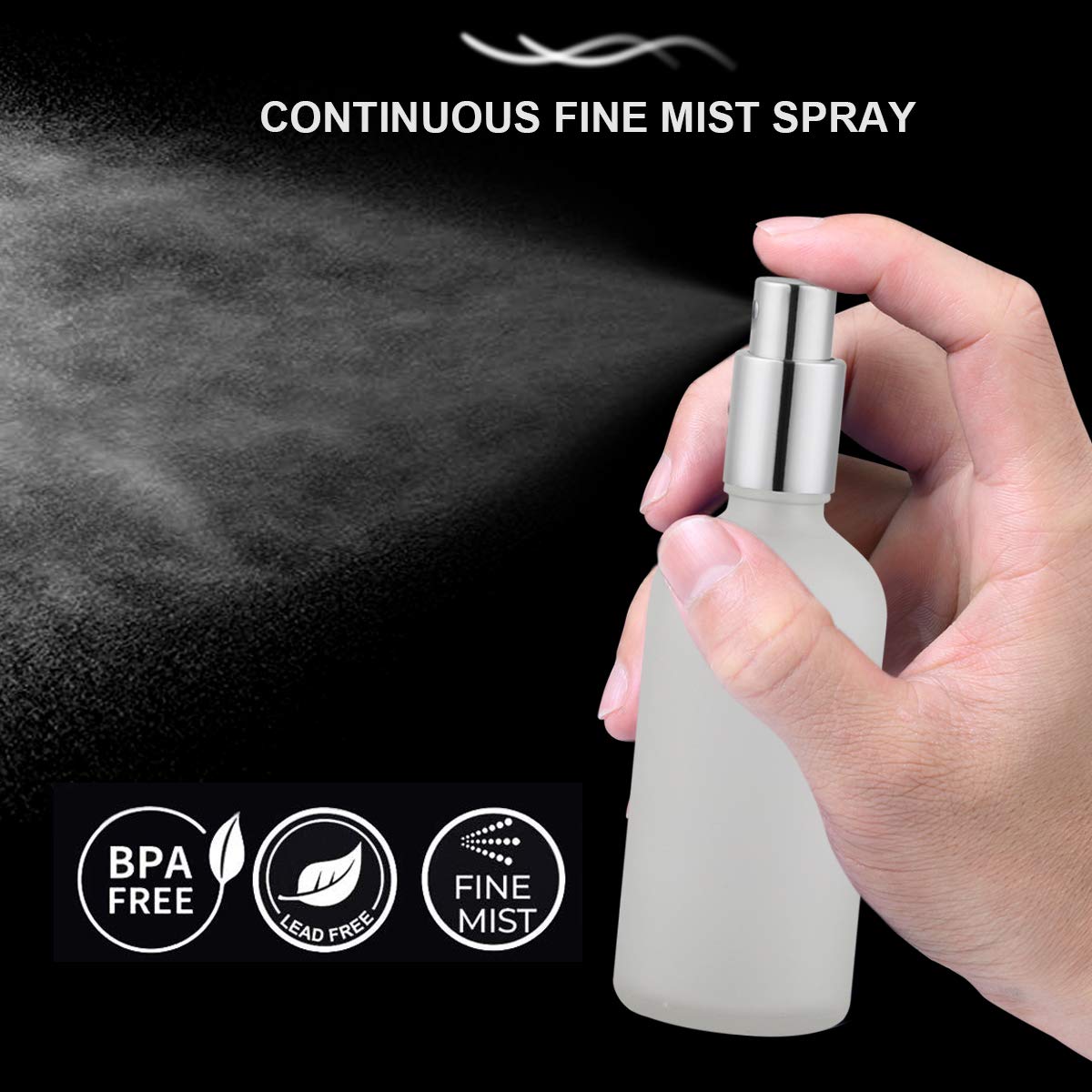 2-Pack 3.4oz Frosted Glass Spr - Misting Bottle Fine recensione e prezzo