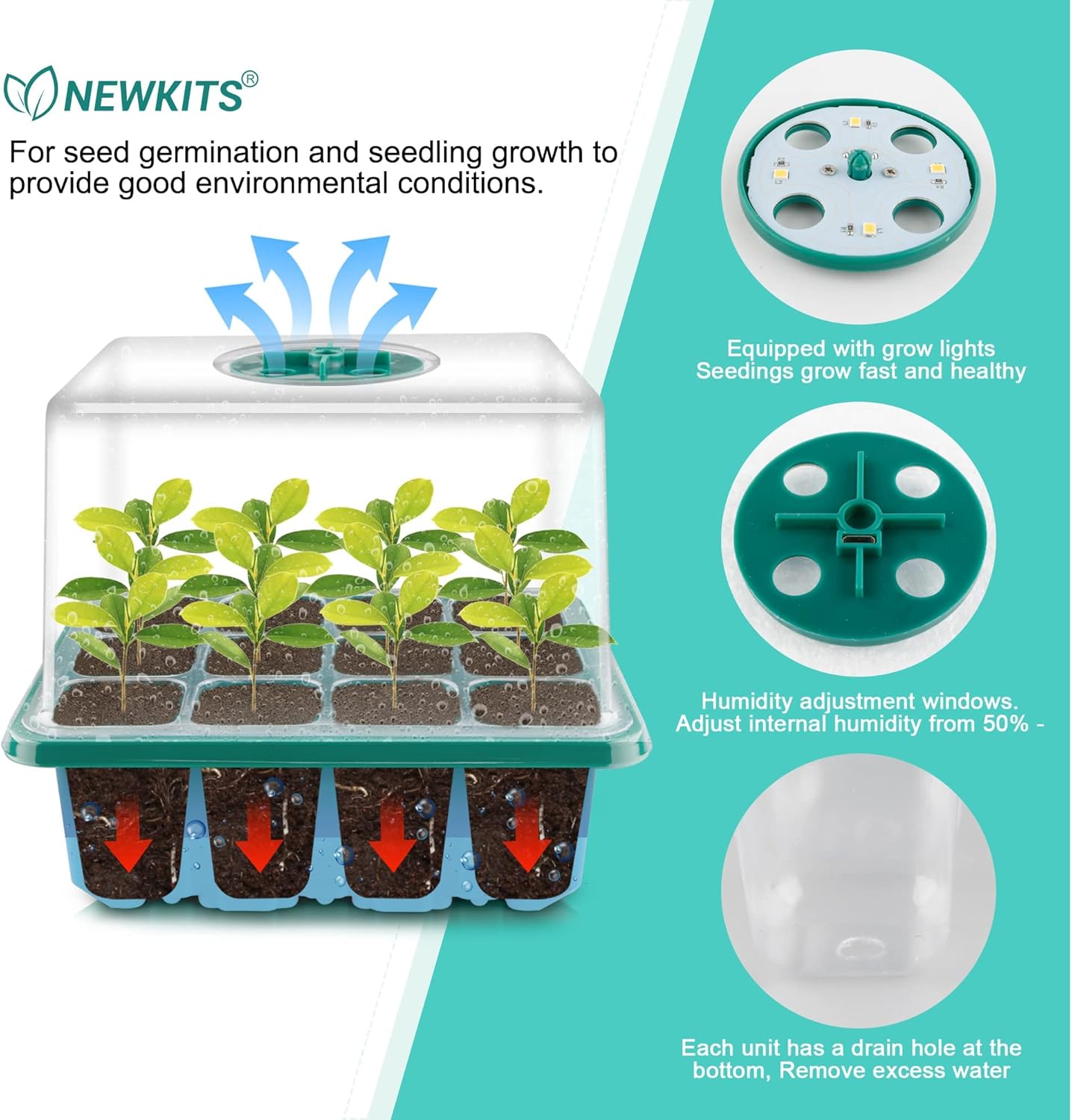 Seed Starter Tray with Grow Li - Humidity Dome Kit recensione e prezzo