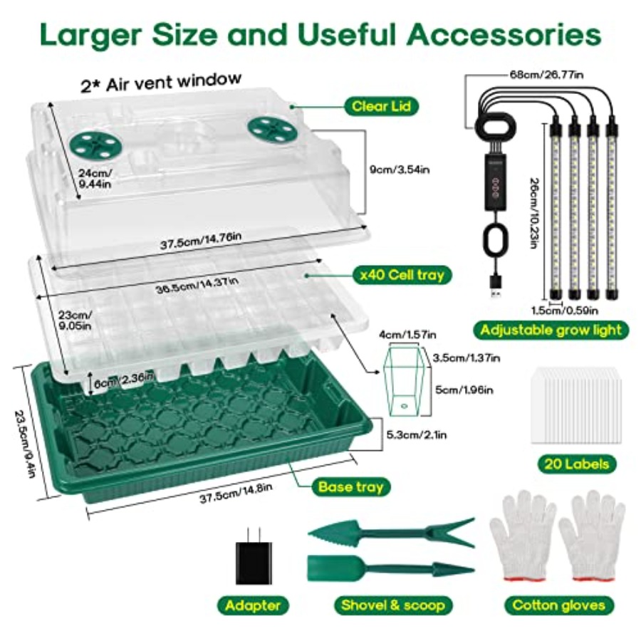 Seed Starter Tray with Grow Li - Humidity Dome Kit recensione e prezzo