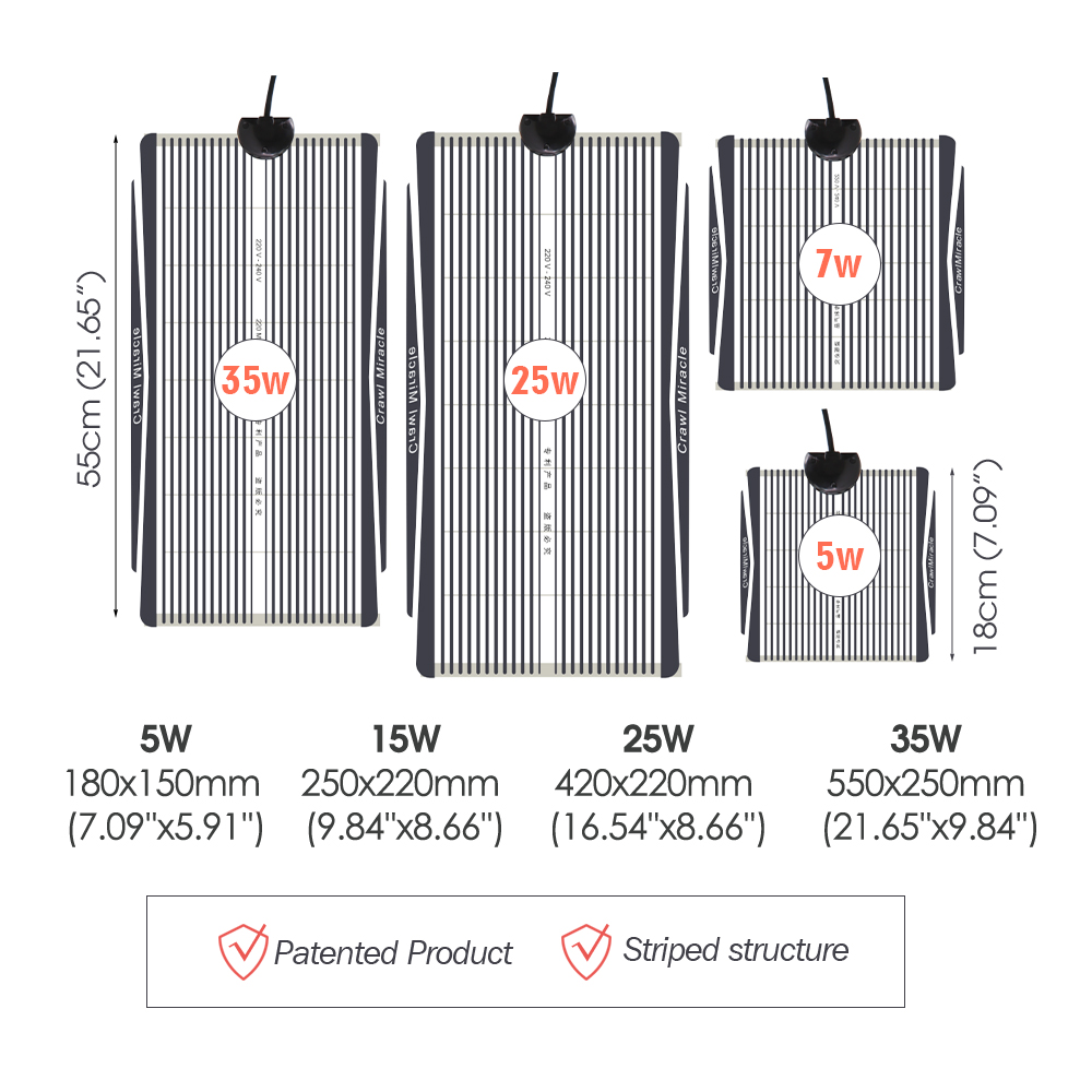 5W 15W 25W 35W Graphene Reptil - Heat Mat Seedling recensione e prezzo