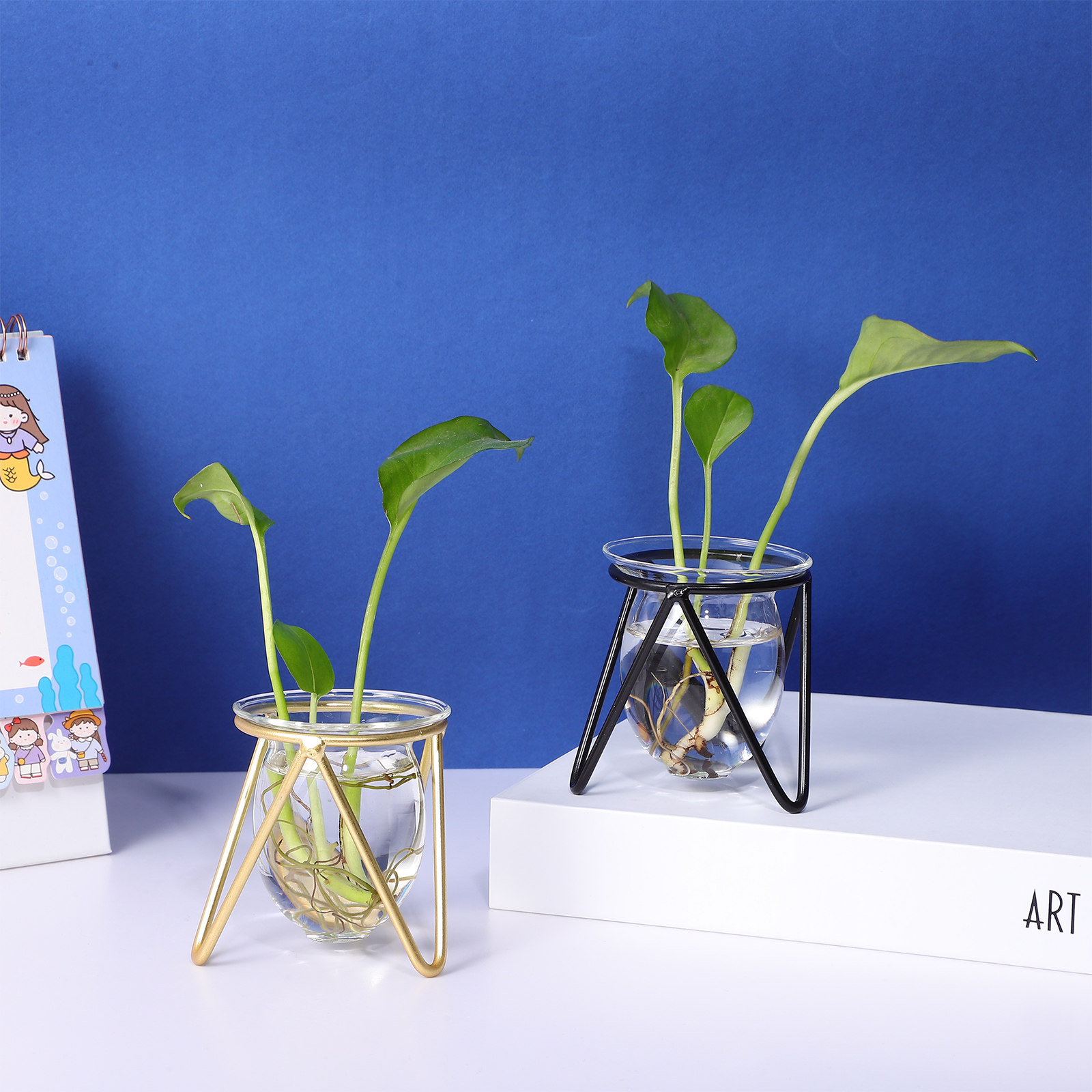 2Pcs Clear Glass Vase with Met - Propagation Station Vase recensione e prezzo