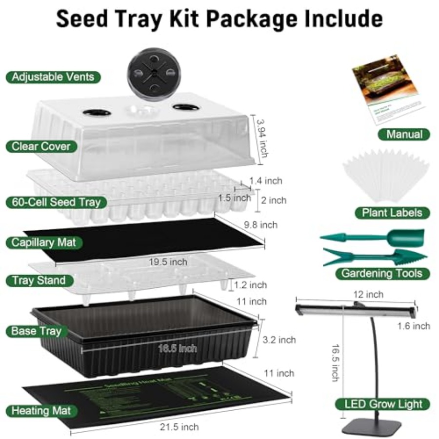 60-Cell Self-Watering Seed Sta - Humidity Dome Kit recensione e prezzo