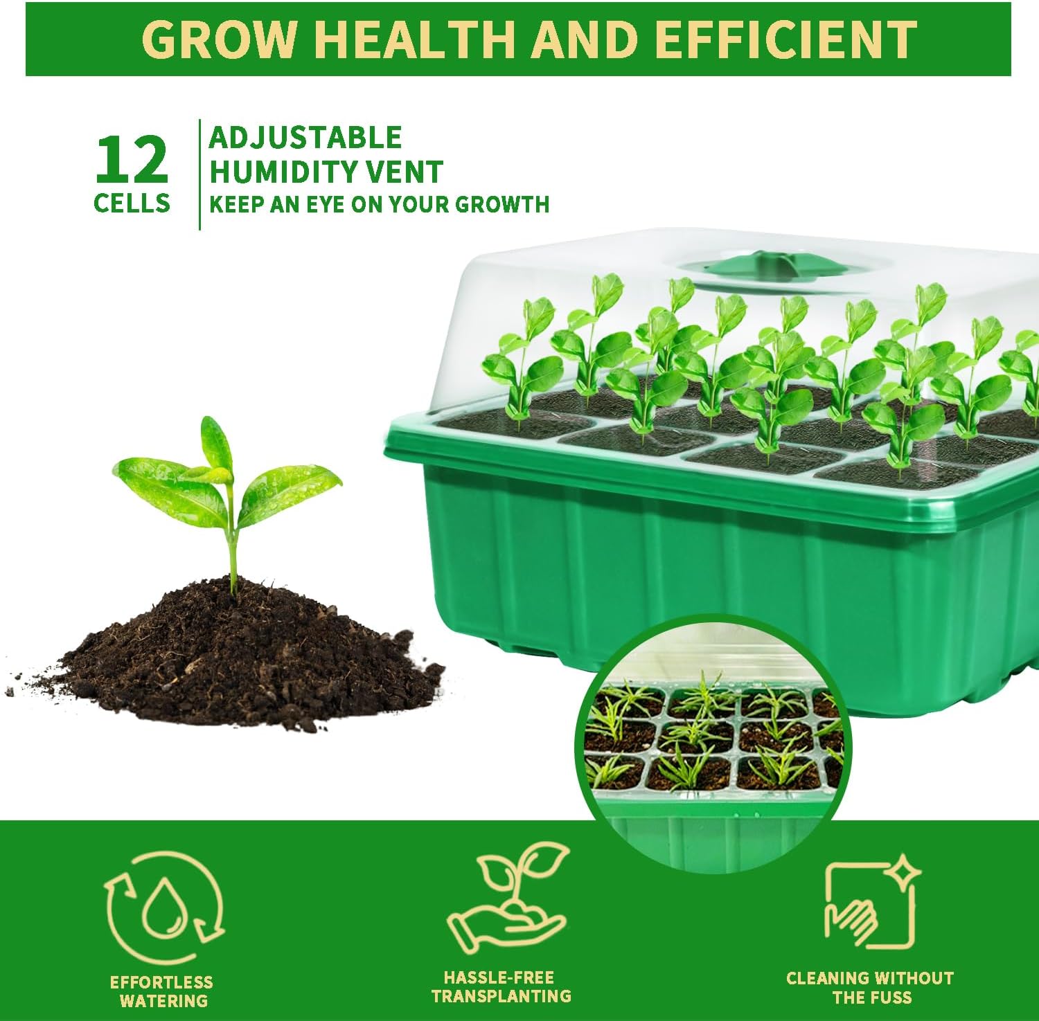 5-Pack Seed Starter Tray Kit w - Humidity Dome Kit recensione e prezzo