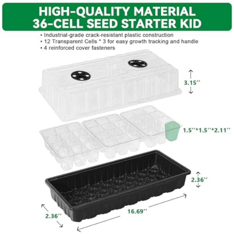 Seed Starter Tray with Grow Li - Humidity Dome Kit recensione e prezzo