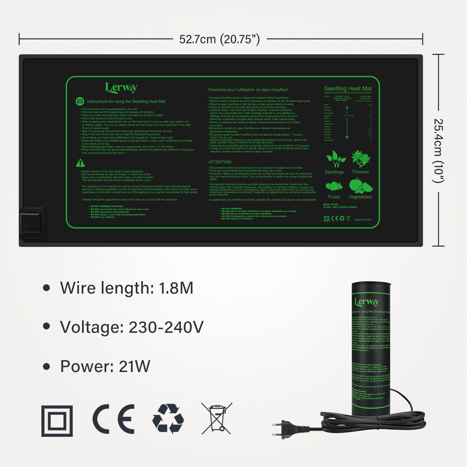 LERWAY 21W Seedling Heating Ma - Heat Mat Seedling recensione e prezzo
