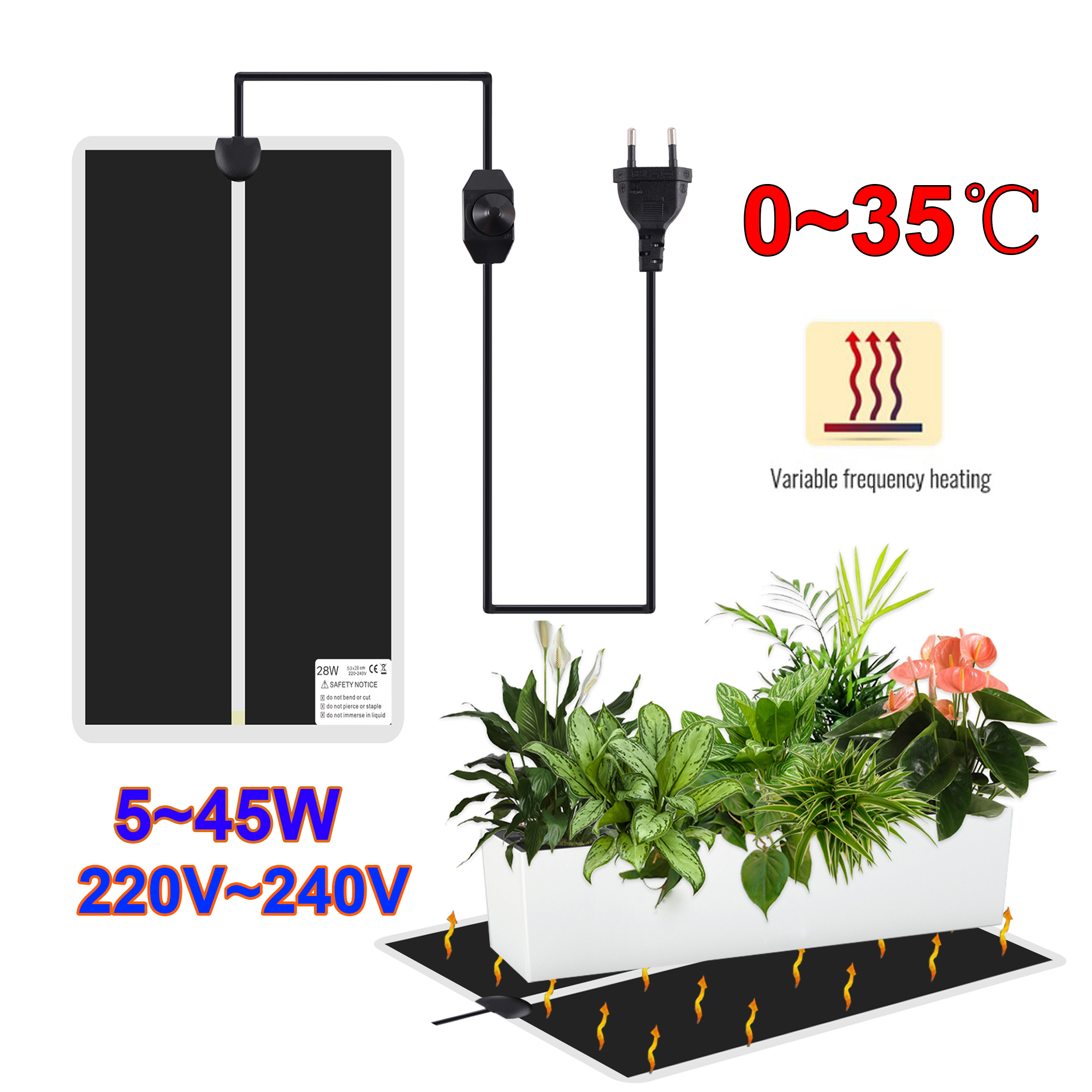 5~45W Seedling Heat Mat 220V~2 - Heat Mat Seedling recensione e prezzo