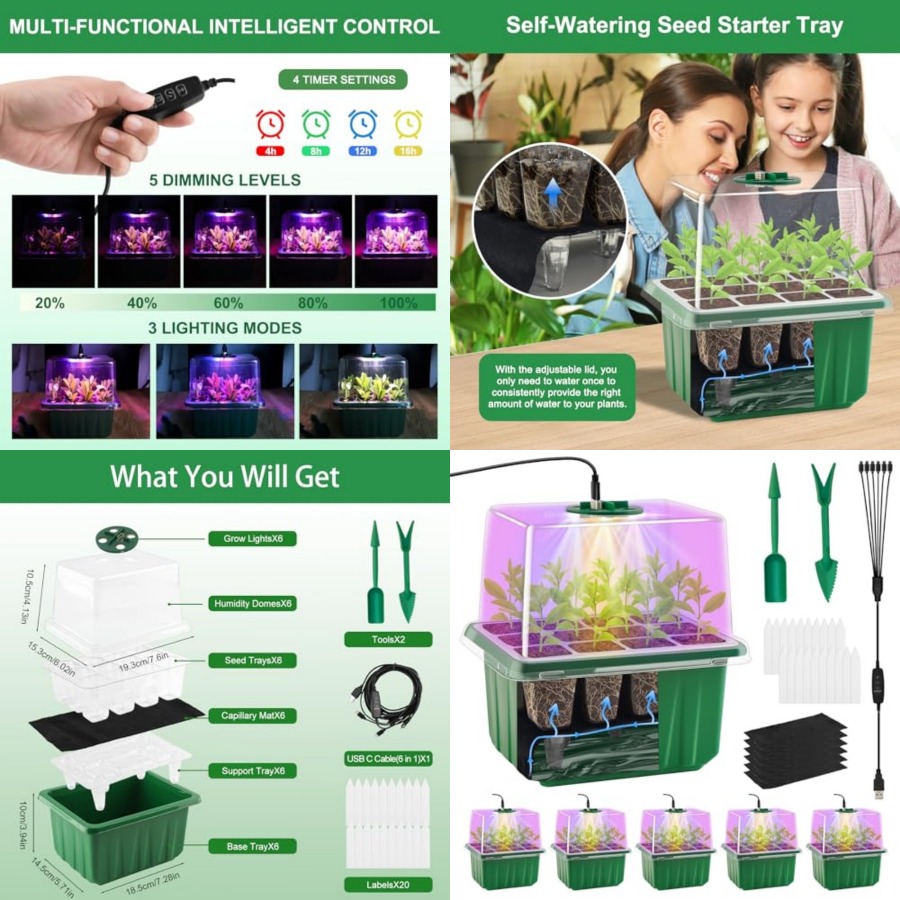 Seed Starter Tray with Light,  - Humidity Dome Kit recensione e prezzo