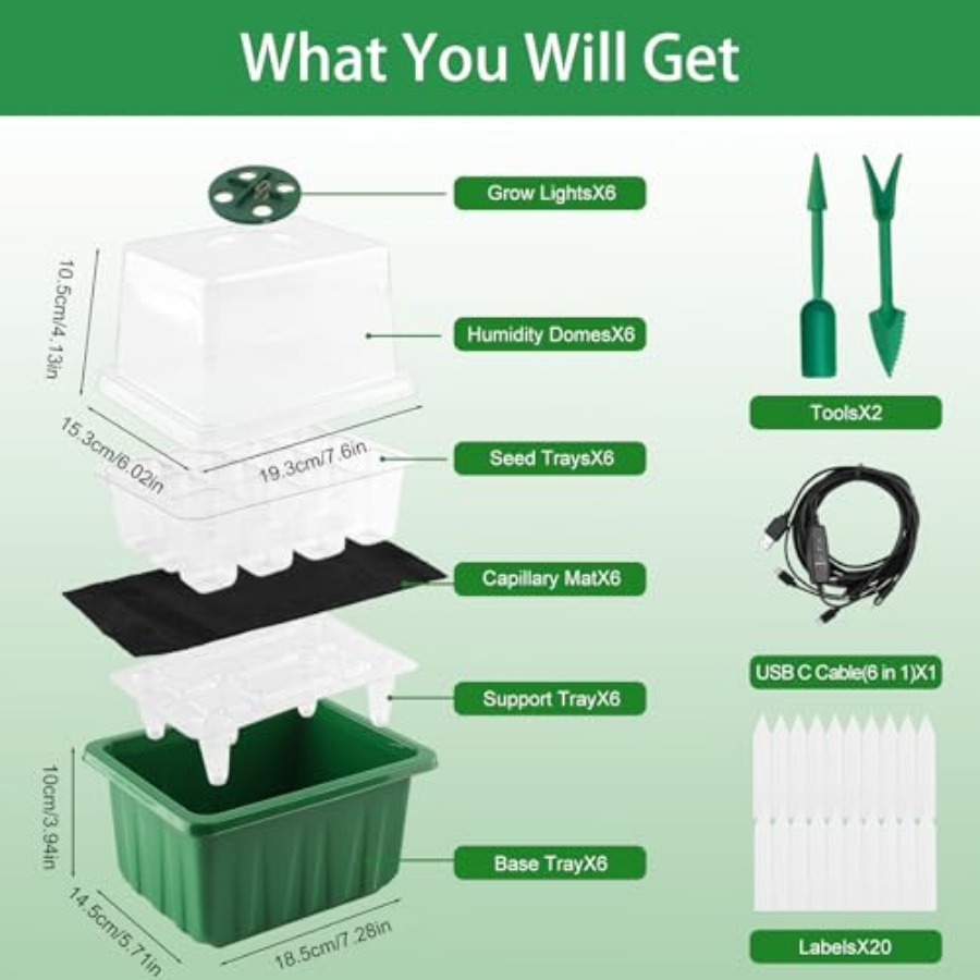 Seed Starter Tray with Light,  - Humidity Dome Kit recensione e prezzo