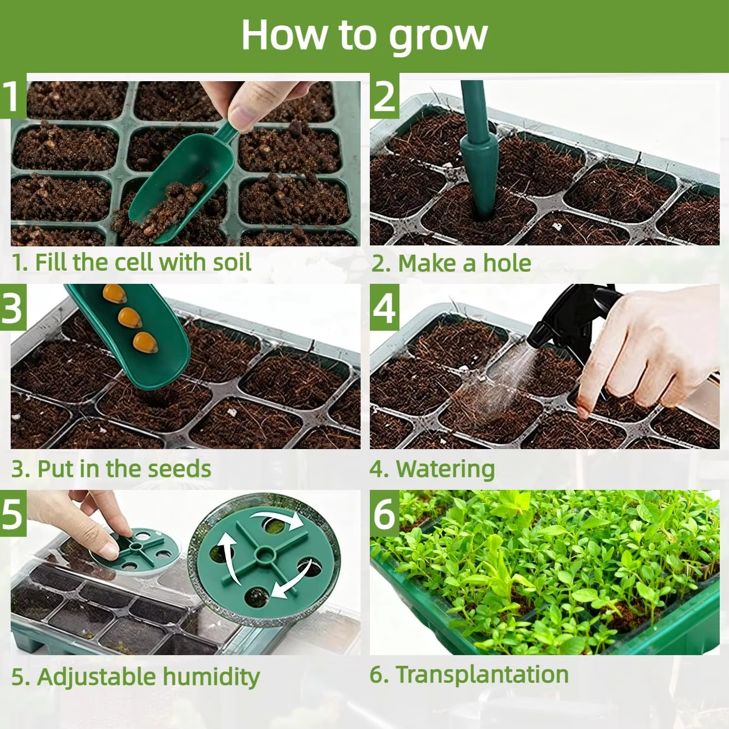 3Pcs Seed Starter Tray Mini Gr - Humidity Dome Kit recensione e prezzo