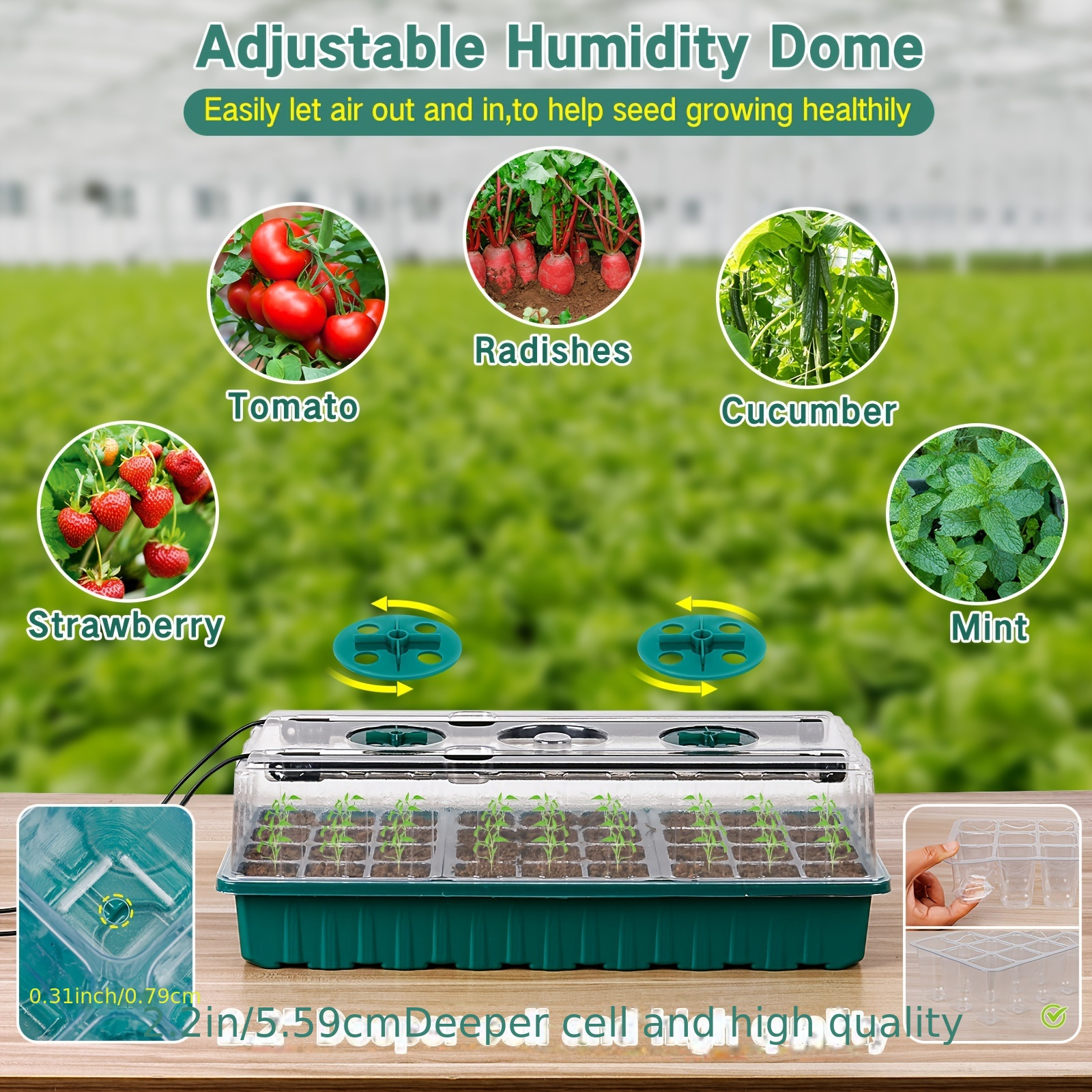 2PCS 72-Cell Seed Growing Kit  - Humidity Dome Kit recensione e prezzo