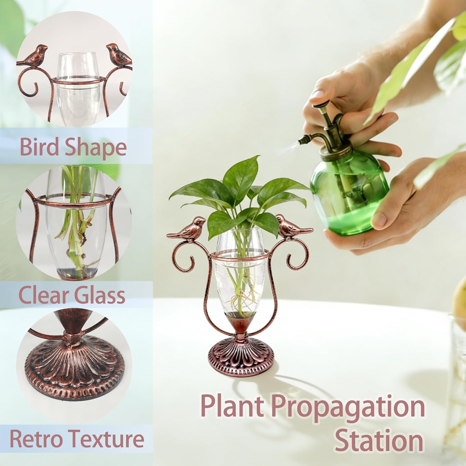 2 Vintage Copper Bird Plant Pr - Propagation Station Vase recensione e prezzo