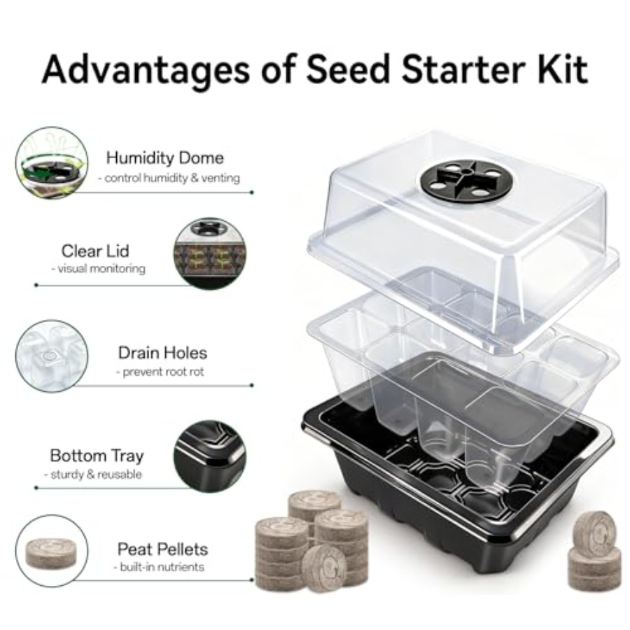 8 Pack Seed Starter Tray with  - Peat Pellet Tray recensione e prezzo