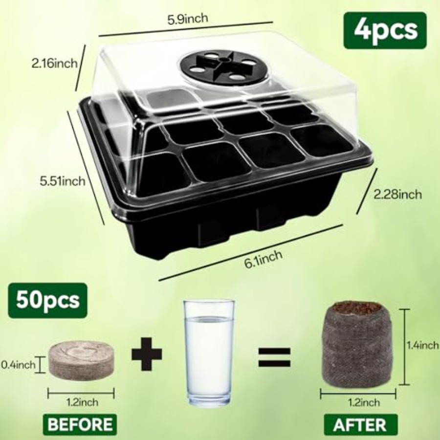 8 Pack Seed Starter Tray with  - Peat Pellet Tray recensione e prezzo