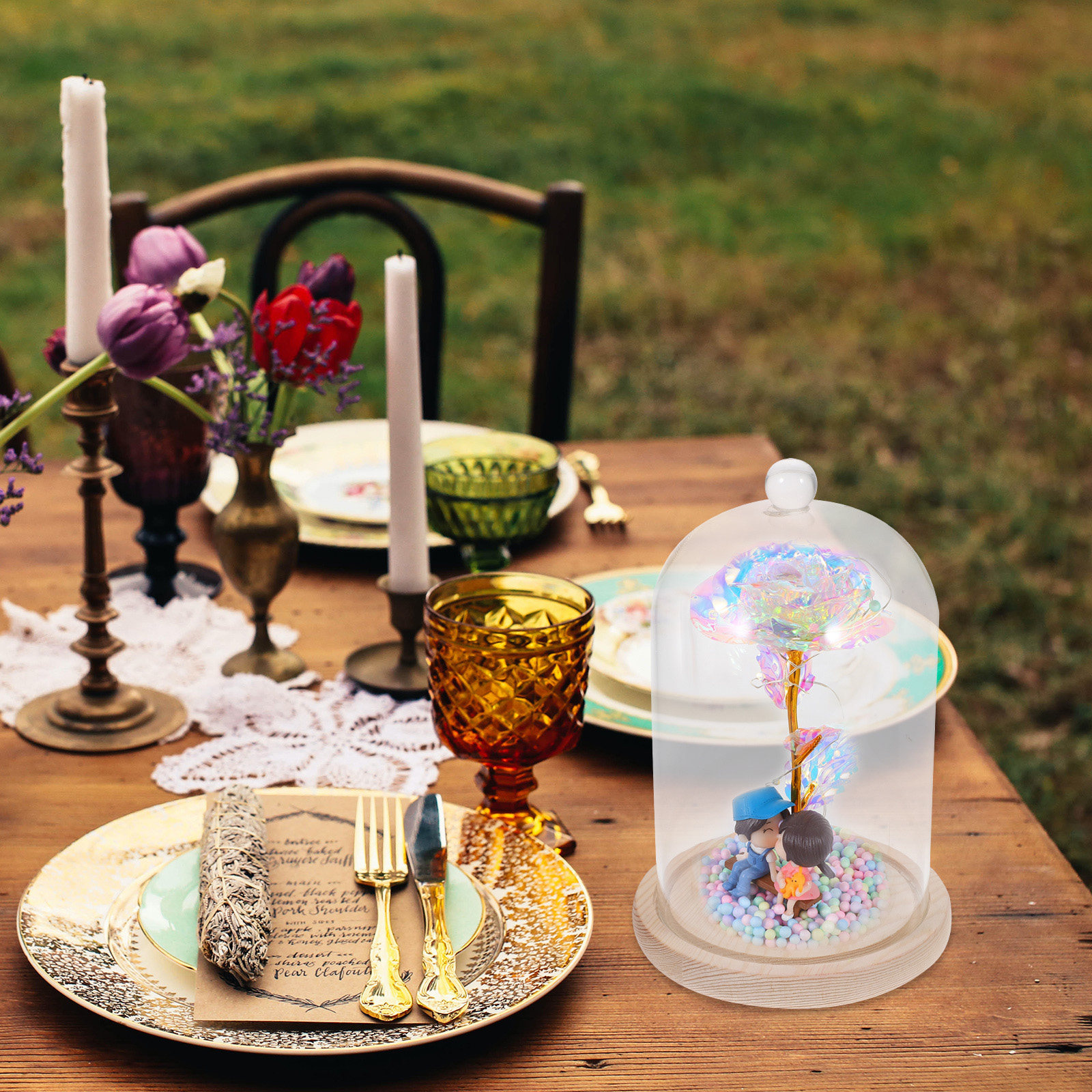 Glass Dome Display Case with B - Plastic Dome Clear recensione e prezzo